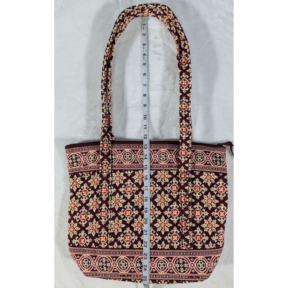 Vera Bradley Villager Burgundy Medallion Quilted Tote Bag - Picture 11 of 16